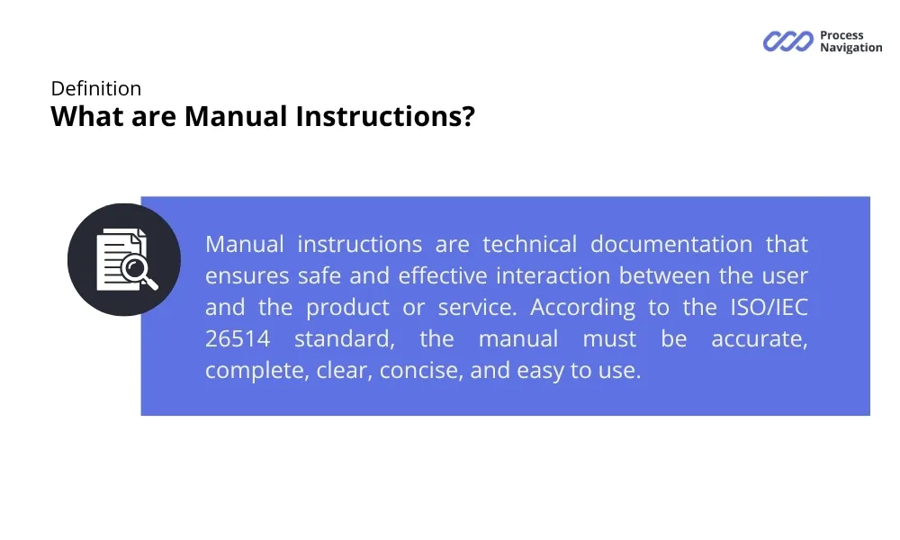 The definition of manual instructions